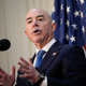 U.S. Homeland Security Secretary Alejandro Mayorkas speaks during a news conference at the National Press Club on September 9, 2021, in Washington, DC.